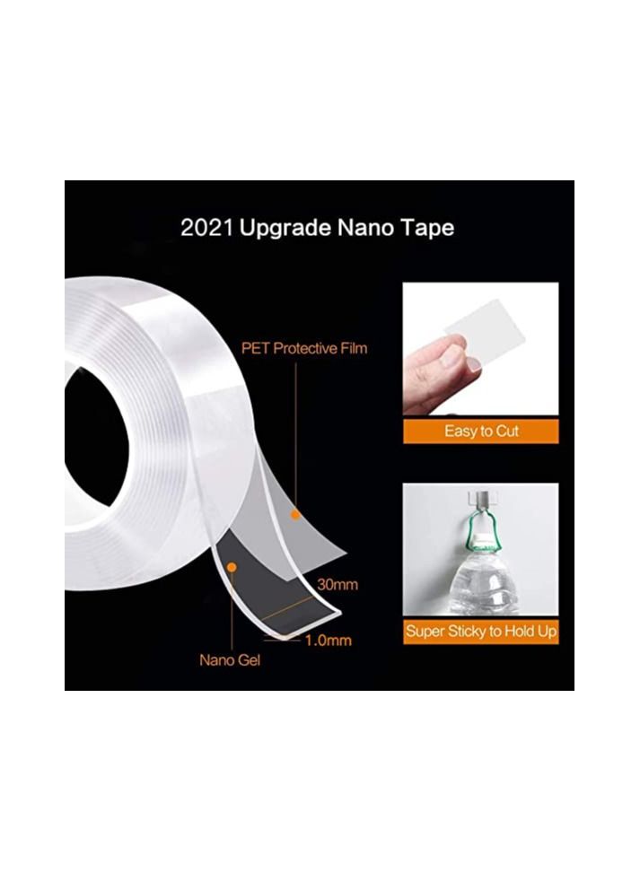 ARTC ARTC Worldwide Washable Double-sided Adhesive Removable Anti-slip Transparent Nano Gel Tape Pad Thickness Strong Sticky Strips Grip 3cm x 500cm - Image 5