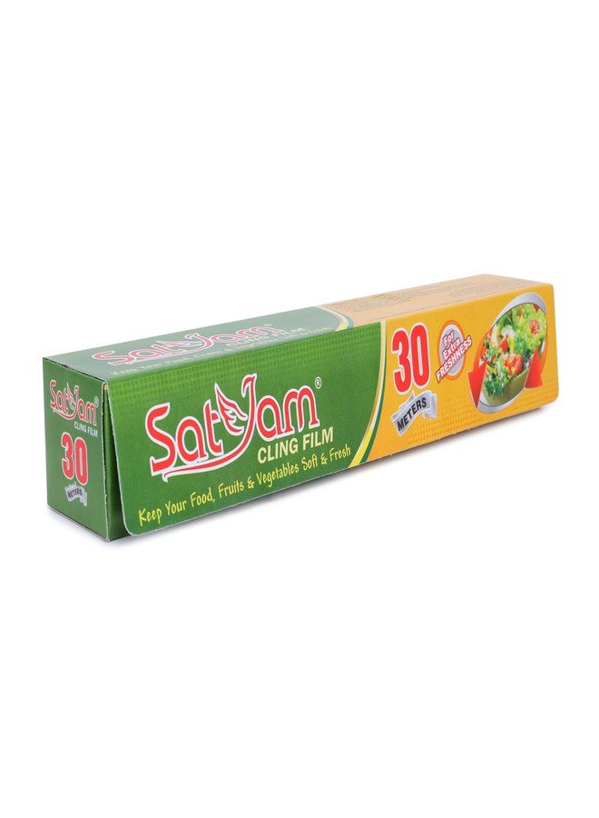 Satyam Cling Film, 30 Metres x 30 cm, Multipurpose Food Wrapping Paper Food Grade Wrap, Biodegradable Food Wrapping Roll Food Storage & Wrapping for Freshness (Pack of 1) - Image 4