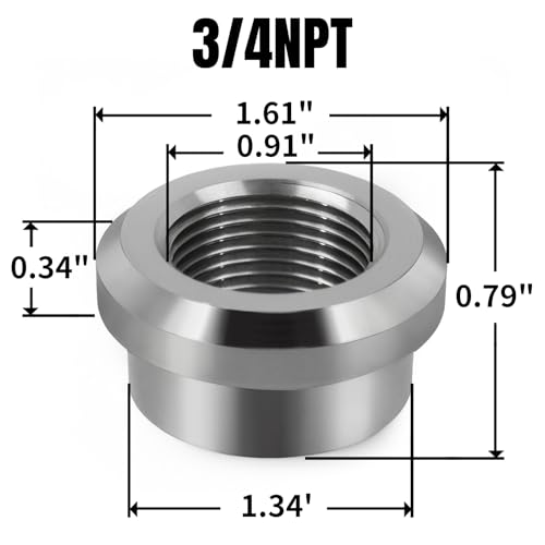 CNRAQR Aluminum 34 NPT Female Weld on Bung Weldable Fitting 4PCS - Image 3