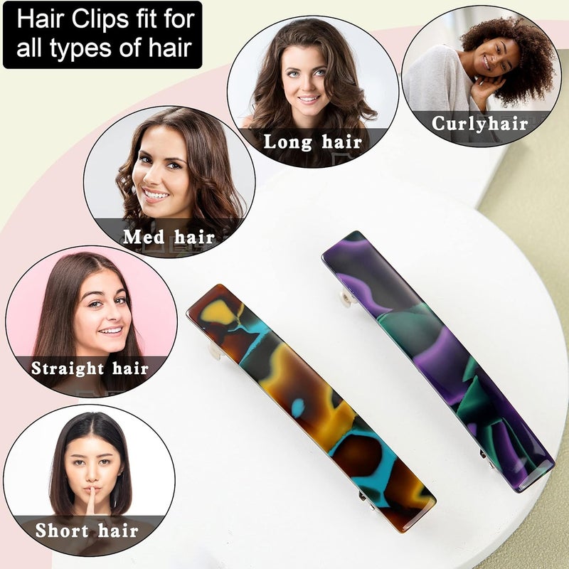Fsmiling Hair Barrettes for Women French Hair Barrette Clip Small Acetate Hair Clips Barrette No Slip Hair Accessories 3-Pack - Image 5