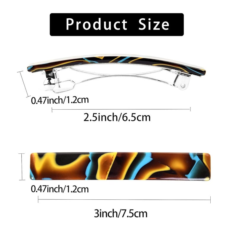 Fsmiling Hair Barrettes for Women French Hair Barrette Clip Small Acetate Hair Clips Barrette No Slip Hair Accessories 3-Pack - Image 4