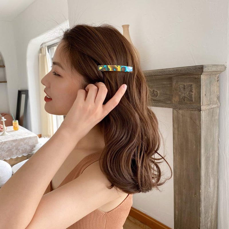 Fsmiling Hair Barrettes for Women French Hair Barrette Clip Small Acetate Hair Clips Barrette No Slip Hair Accessories 3-Pack - Image 2