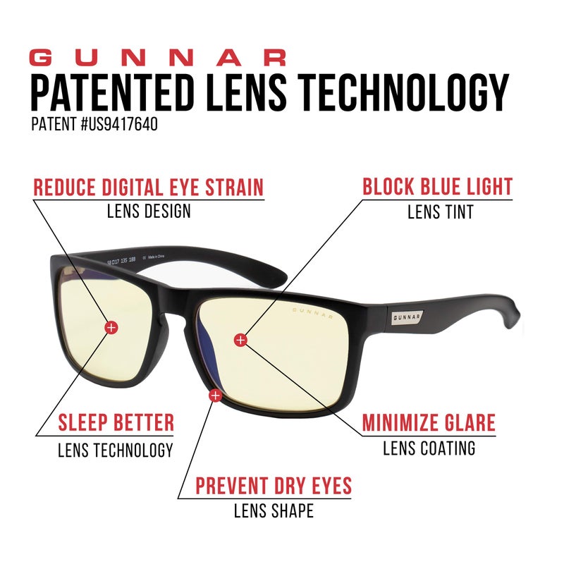 GUNNAR - Premium Reading Glasses - Blocks 65% Blue Light - Intercept, Onyx, Amber Lens, Pwr +1.5 - Image 3