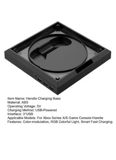 SYOSI Game Console Charging Base, RGB Colorful Light Organization, Compatible with Xbox, Series X/S Black, Charging Station Dock, Safe Gamepad Console Charging Dock Charging Base with RGB LED Light  - Image 3