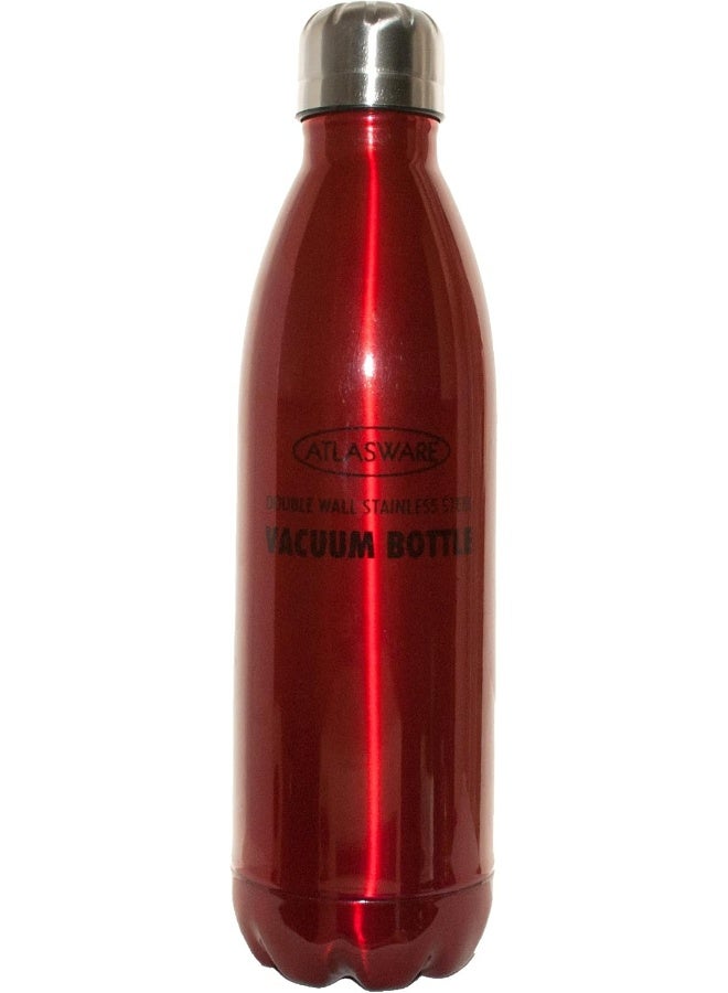 Atlasware Double Wall Stainless Steel Vacuum Bottle 350ml - Red - Image 1