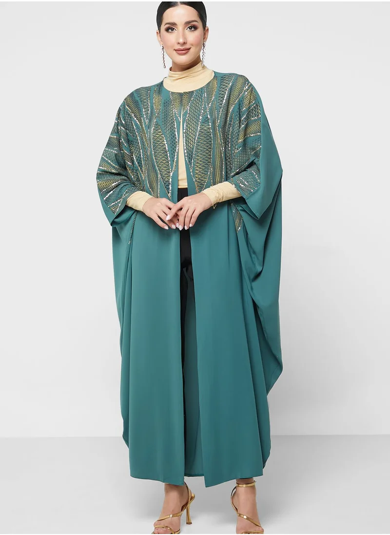 Thouq Cape Sleeve Printed Dress