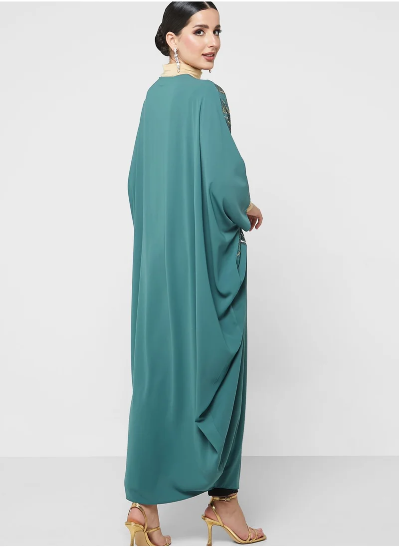 Thouq Cape Sleeve Printed Dress