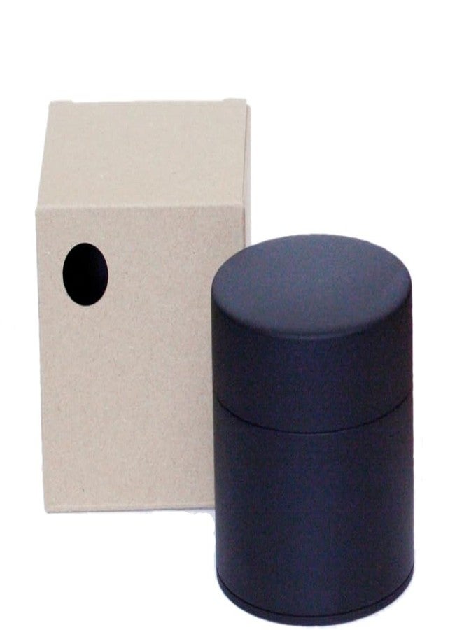 KOTODO Lacquer-Coated Matcha Tea Sifter Canister with Bamboo Paddle : Matte Black, Japan - Image 3