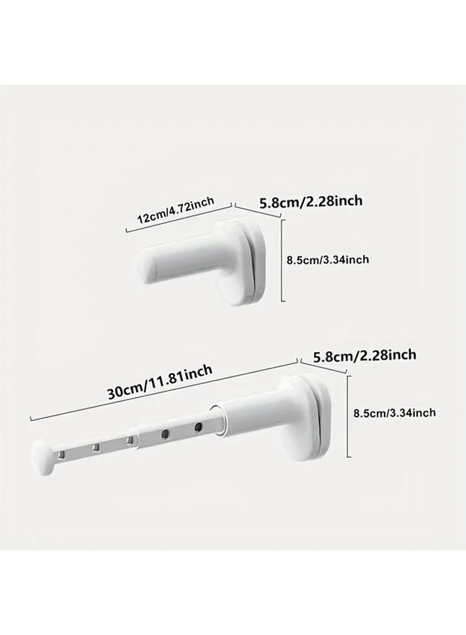 White Portable Travel Clothes Drying Rack Freestanding Telescopic Folding Laundry Hanger - Image 4