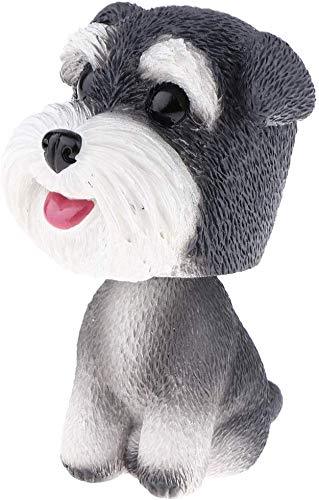 FRECI Simulation Shaking Head Dog Bobble-Head Dog Toy for Car Interior Dashboard Ornament - Schnauzer - Image 2