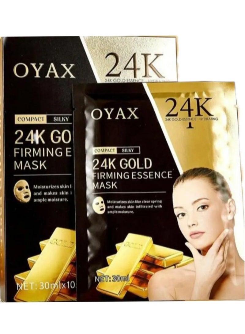 OYAX 24K Gold Firming Face Mask- Anti Aging, Hydrating, Toning & Firming Facial Mask - Helps Reduce Wrinkles & Fine Lines - With Hyaluronic Acid & Collagen  - Image 1