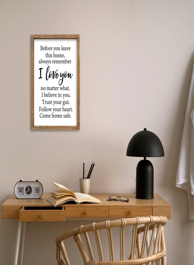 comurdyo Before You Leave This Home Sign Wall Art Decor 16x11 Inch Rustic Farmhouse Living Room I Love You Inspirational Family Wood Framed Sign Entryway Motivationa And Romantic Wall Hang (Wood) - Image 3