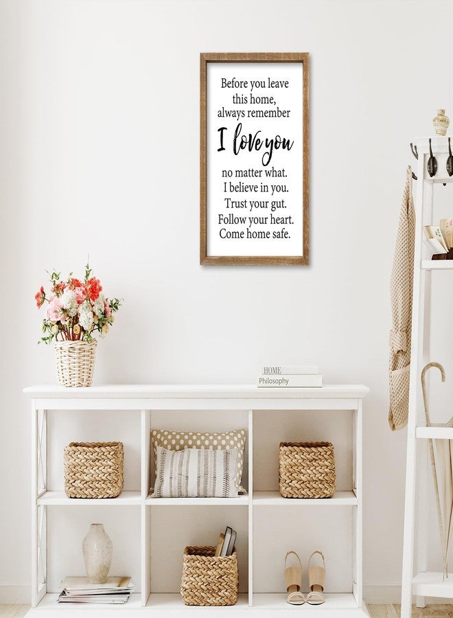 comurdyo Before You Leave This Home Sign Wall Art Decor 16x11 Inch Rustic Farmhouse Living Room I Love You Inspirational Family Wood Framed Sign Entryway Motivationa And Romantic Wall Hang (Wood) - Image 4