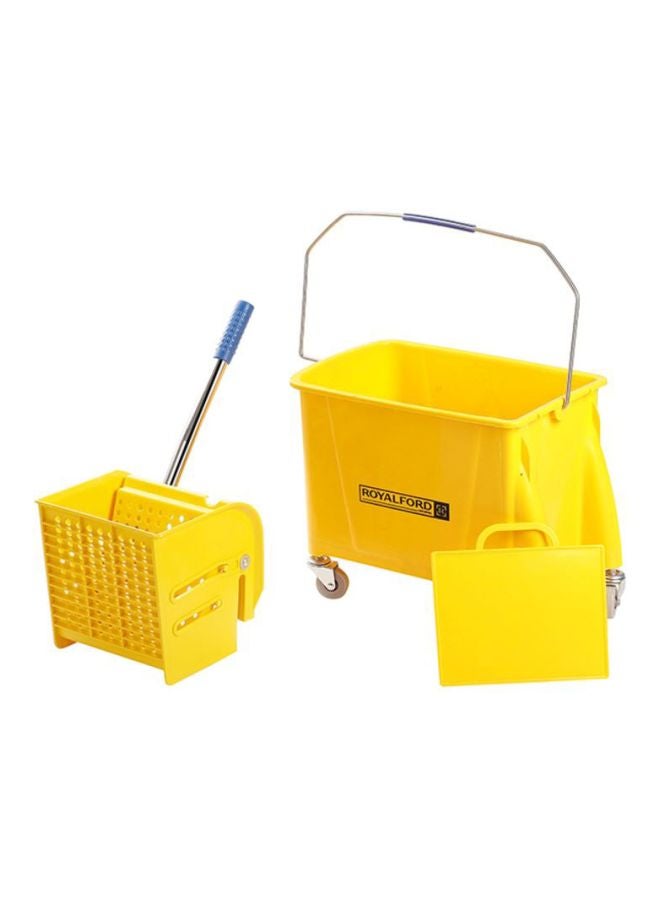 Royalford Royalbright Professional Mop Wringer Trolley 24L 360掳 Rotating Wheels46.5X27.528.5Cm Pp Body With Ss Handle Multicolor Yellow 24Liters - Image 4