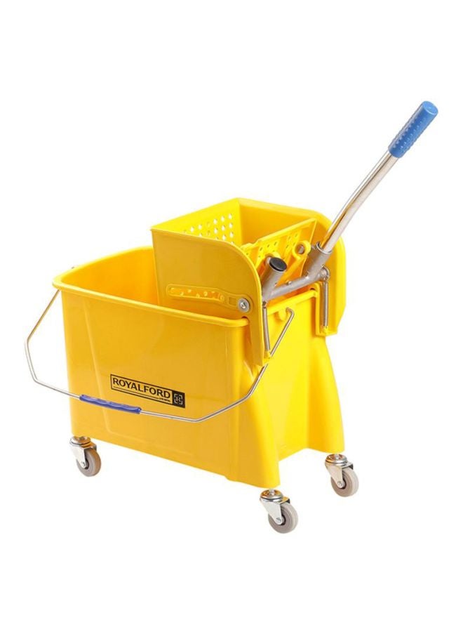 Royalford Royalbright Professional Mop Wringer Trolley 24L 360掳 Rotating Wheels46.5X27.528.5Cm Pp Body With Ss Handle Multicolor Yellow 24Liters - Image 2