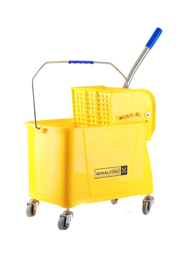 Royalford Royalbright Professional Mop Wringer Trolley 24L 360掳 Rotating Wheels46.5X27.528.5Cm Pp Body With Ss Handle Multicolor Yellow 24Liters - Image 1
