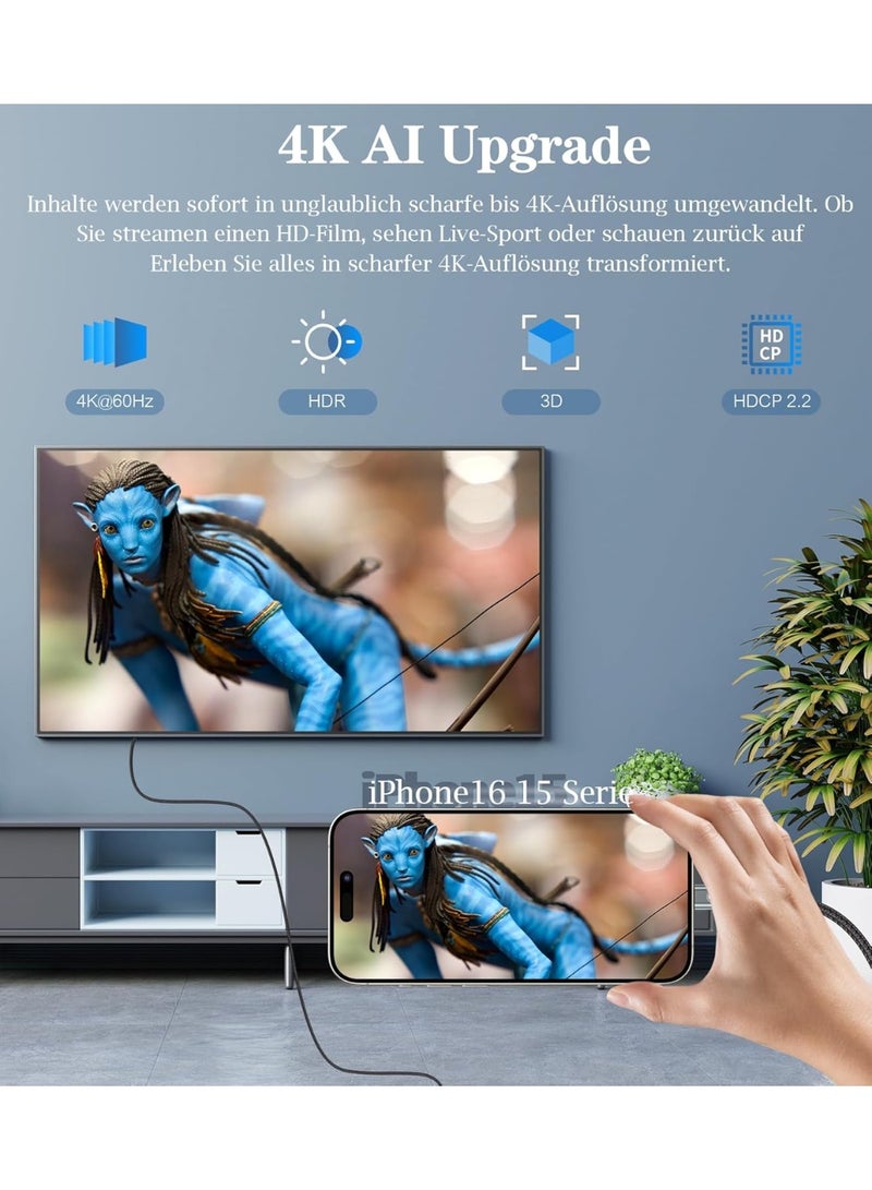 كابل تحويل USB-C إلى HDMI بدقة 4K – معدل تحديث 60 هرتز، متين وسهل الاستخدام، بطول 1.5 متر - Image 2