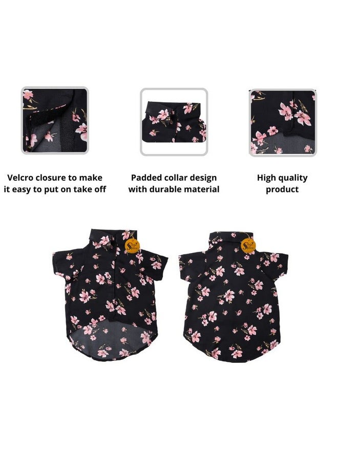 Sage Square Crazy Printed Dog Shirt, Trending Dog Shirt, Ultra Soft & Light Weight, Comfortable & Breathable Dog Apparel, Trendy Outfit (Medium - 18 Inch) (Black Flower Print)  - Image 4