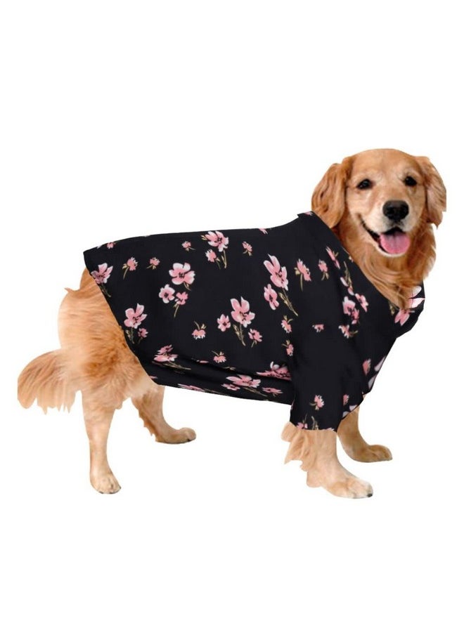 Sage Square Crazy Printed Dog Shirt, Trending Dog Shirt, Ultra Soft & Light Weight, Comfortable & Breathable Dog Apparel, Trendy Outfit (Medium - 18 Inch) (Black Flower Print)  - Image 1
