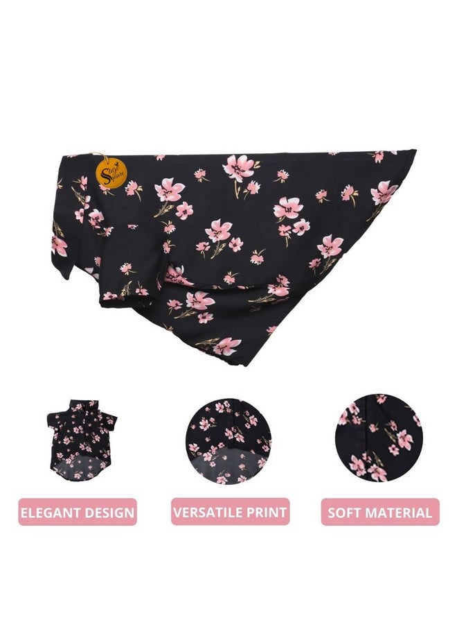 Sage Square Crazy Printed Dog Shirt, Trending Dog Shirt, Ultra Soft & Light Weight, Comfortable & Breathable Dog Apparel, Trendy Outfit (Medium - 18 Inch) (Black Flower Print)  - Image 2