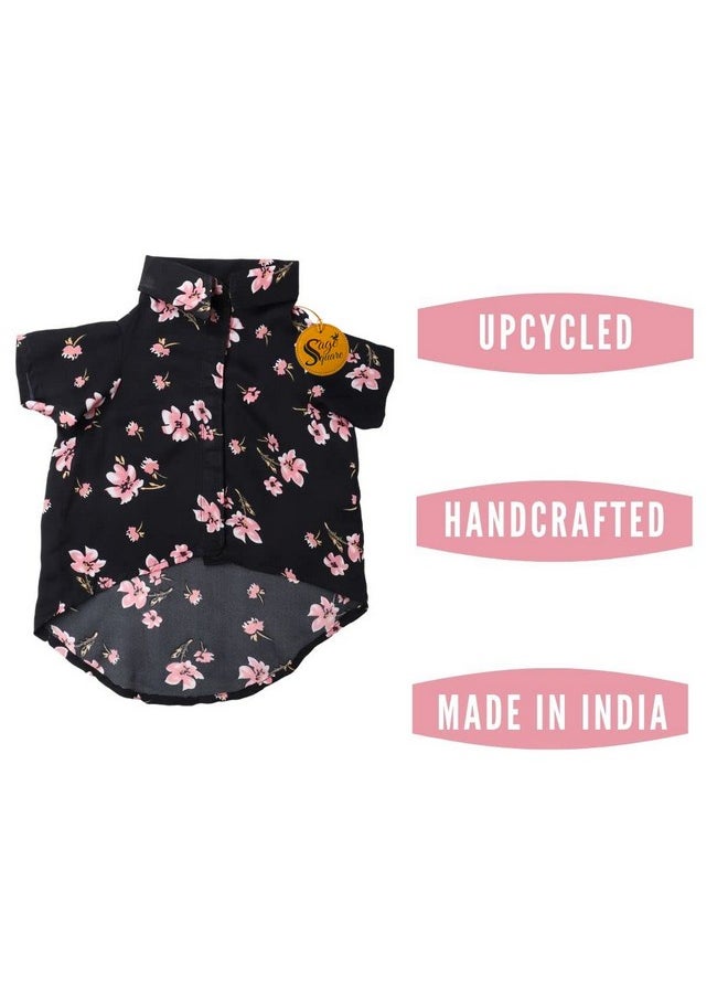 Sage Square Crazy Printed Dog Shirt, Trending Dog Shirt, Ultra Soft & Light Weight, Comfortable & Breathable Dog Apparel, Trendy Outfit (Medium - 18 Inch) (Black Flower Print)  - Image 3