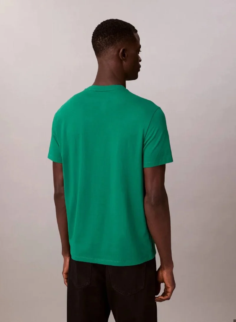 Calvin Klein Jeans Deco Green Monogram Logo Cotton T-Shirt for Men | Best Price UAE