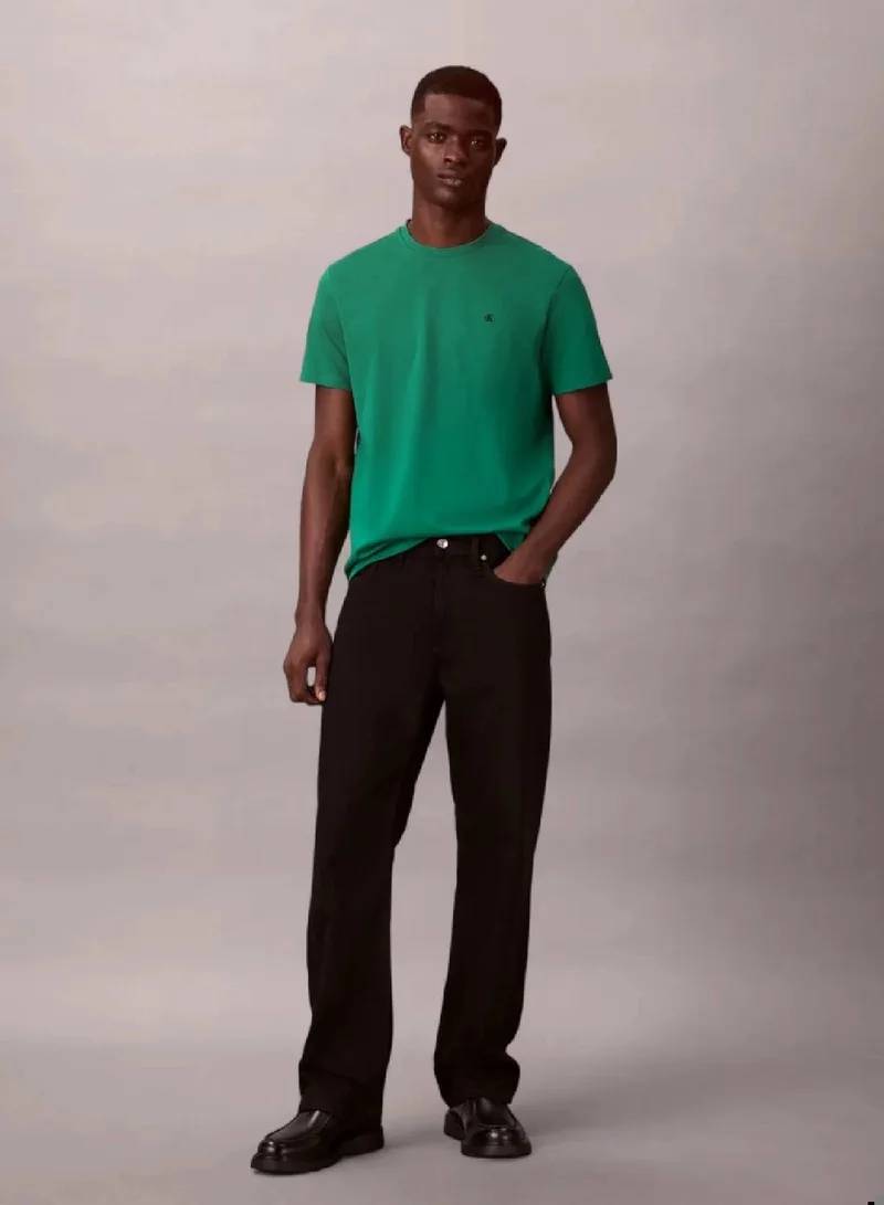 Calvin Klein Jeans Deco Green Monogram Logo Cotton T-Shirt for Men | Best Price UAE
