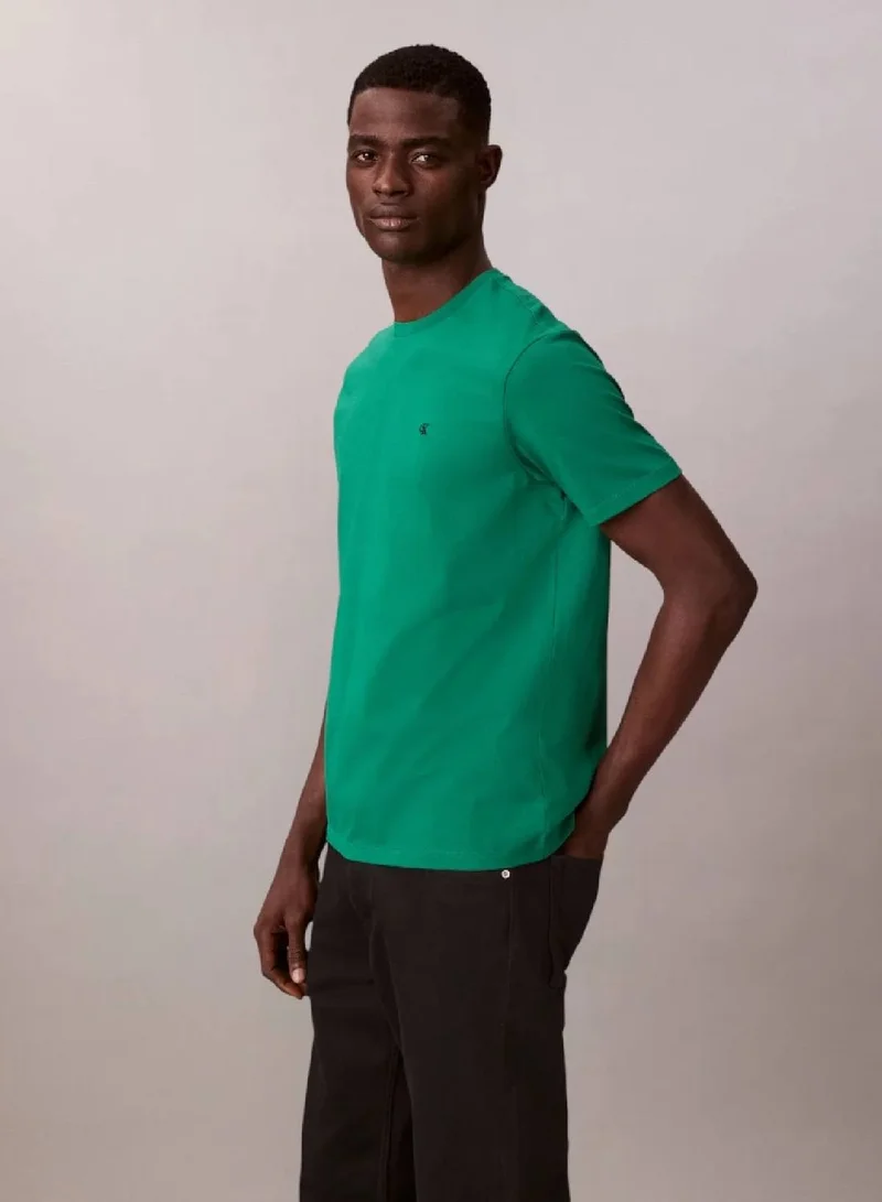 Calvin Klein Jeans Deco Green Monogram Logo Cotton T-Shirt for Men | Best Price UAE