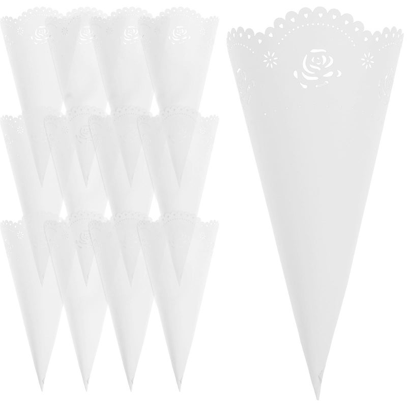 Hollow Paper Confetti Holders Petal Cones 20PCS for Wedding Party Decoration - Image 2