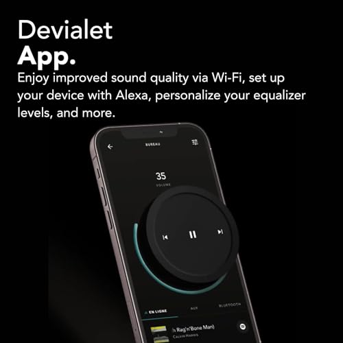 Devialet ديفيالت - مكبر صوت ذكي محمول - أسود - صوت مدمج فاخر - صوت عالي الدقة بتصميم مدمج - باس عميق، اتصال سلس، صوت متكيف، تصميم متين - Image 2
