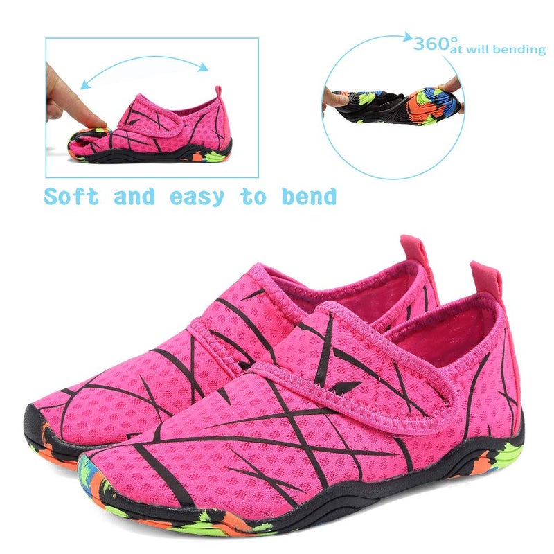 CIOR Boys & Girls Water Shoes Kids Lightweight Comfort Sole Easy Walking Athletic Slip on Aqua Sock(Toddler/Little Kid/Big Kid) U1ELJSX003-Pink-33 - Image 4