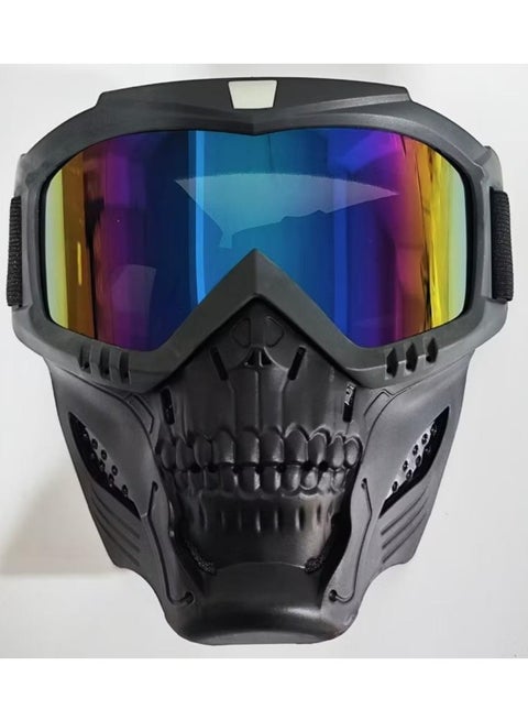 Men's and Women's Motorcycle Goggles with Mask, UV Protection Motorcycle Goggles, Skull Goggles, Helmet Goggles for Dirt Bikes and Off-Road Skiing