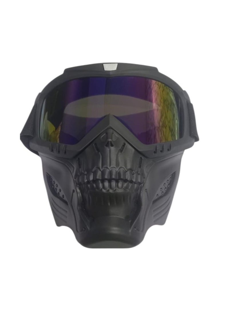 Men's and Women's Motorcycle Goggles with Mask, UV Protection Motorcycle Goggles, Skull Goggles, Helmet Goggles for Dirt Bikes and Off-Road Skiing - Image 3