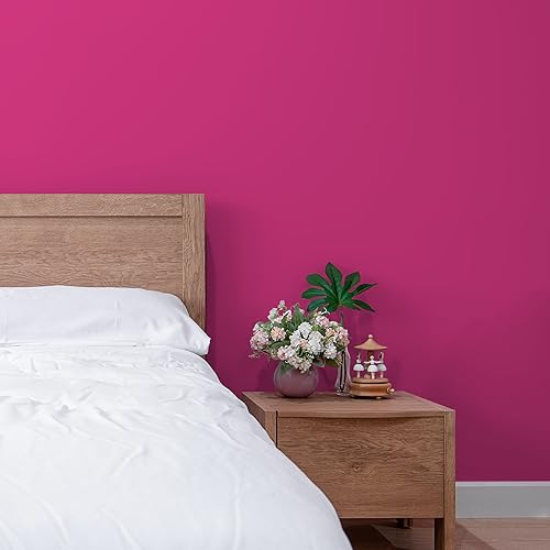CHIHUT 17.7"x236" Matte Magenta Pink Peel and Stick Wallpaper Thick Hot Pink Self Adhesive Contact Paper Removable Waterproof Vinyl Wallpaper for Cabinets Walls Renter Friendly Wall Paper - Image 3