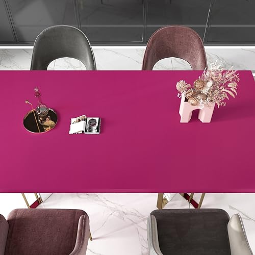 CHIHUT 17.7"x236" Matte Magenta Pink Peel and Stick Wallpaper Thick Hot Pink Self Adhesive Contact Paper Removable Waterproof Vinyl Wallpaper for Cabinets Walls Renter Friendly Wall Paper - Image 5