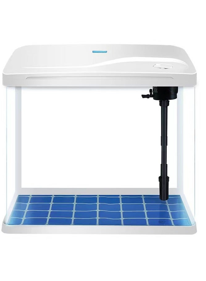 REPTIZOO REPTI ZOO Fish Tank, Glass Aquarium with Air Pump, LED Cool Lights and Filter, Betta Fish Aquarium Starter Kit (White)  - Image 1