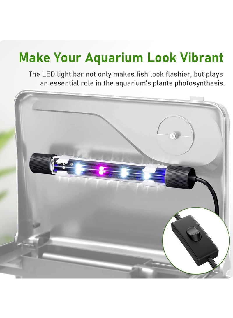 REPTIZOO REPTI ZOO Fish Tank, Glass Aquarium with Air Pump, LED Cool Lights and Filter, Betta Fish Aquarium Starter Kit (White)  - Image 3