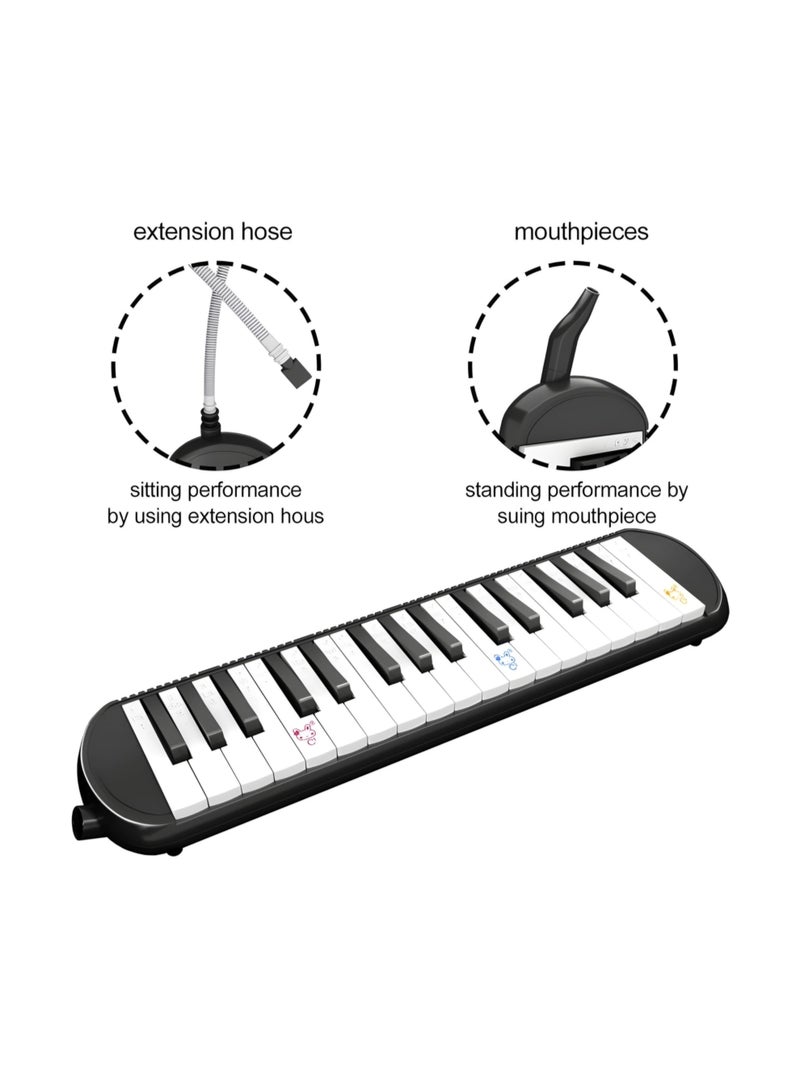 Melodica 32 Keys Mini Keyboard Piano Style Portable Wind Instrument with Mouthpiece , Extension Tube & Carry Case for Students Beginners Adults Kids - Image 3