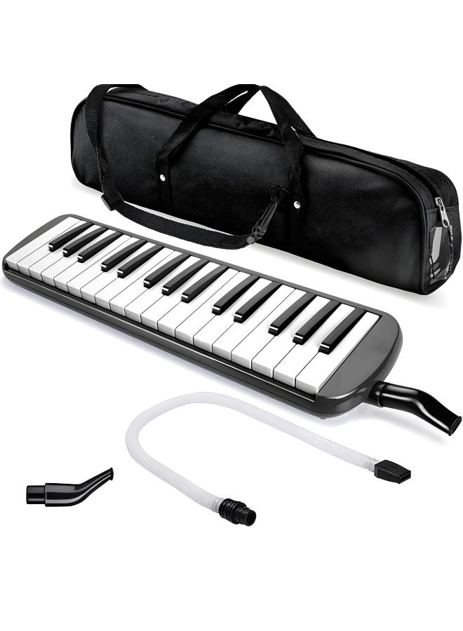 Melodica 32 Keys Mini Keyboard Piano Style Portable Wind Instrument with Mouthpiece , Extension Tube & Carry Case for Students Beginners Adults Kids - Image 2