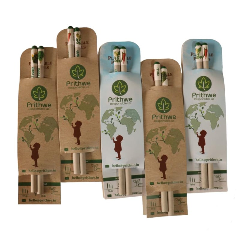 Prithwe Ecofriendly Plantable Seed Black Pencils Corporate Gift Pack Pack Of 20 Pencils 2 X 10 Sleeves