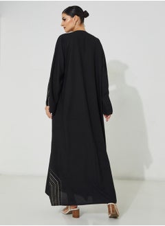 Rosette Abaya Abaya Embroidered design & wide sleeves  - Image 4
