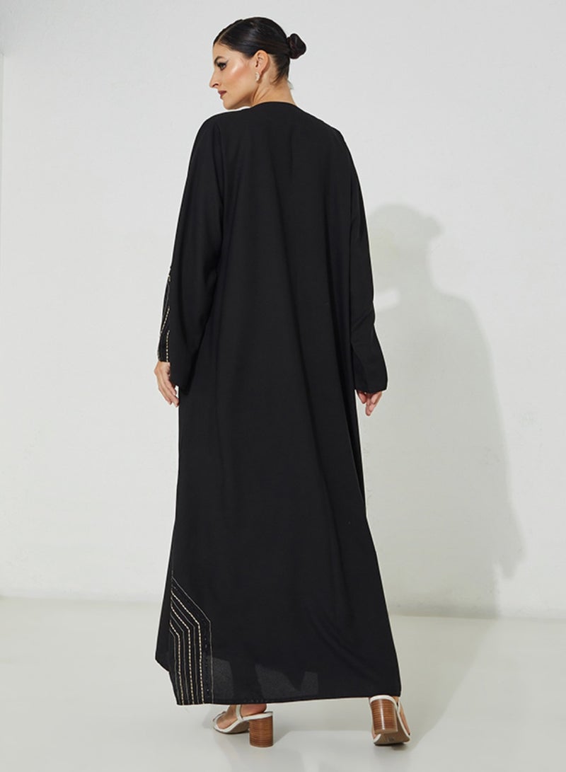 روزيت عباية عباية مطرزة  وأكمام واسعة - Image 4