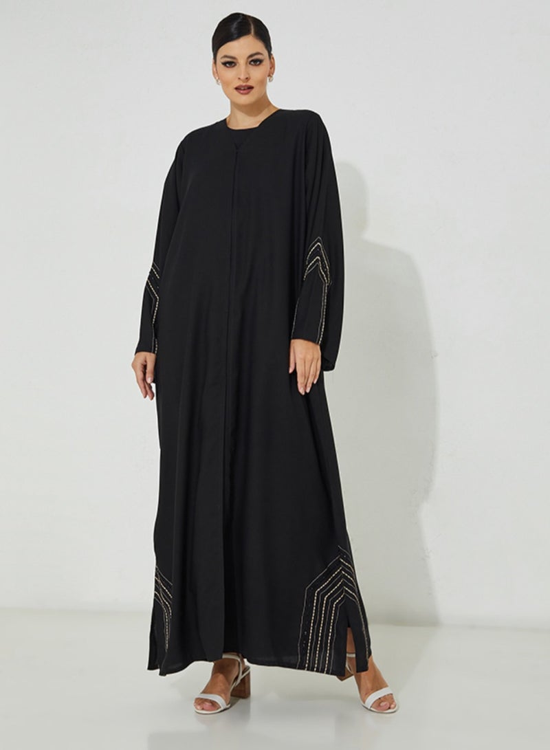 روزيت عباية عباية مطرزة  وأكمام واسعة - Image 3