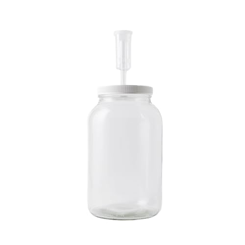 FastRack - Wide Mouth Glass Jar with Lid and Econolock Airlock, Large , 1 Gallon , Clear - Image 1