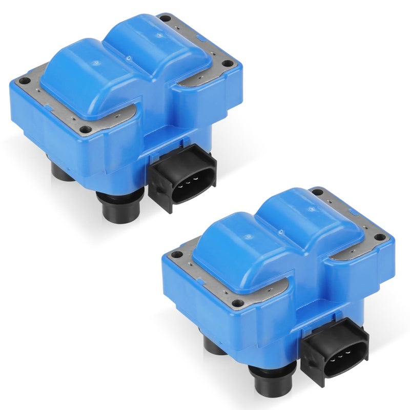 Blue Set of 2 Ignition Coil Pack Compatible with Ford Mustang Ranger Escort Contour Expedition F250 Explorer Mazda 626 B2300 B2500 Mercury Tracer Mystique Tracer Replace FD487 DG530 DG523