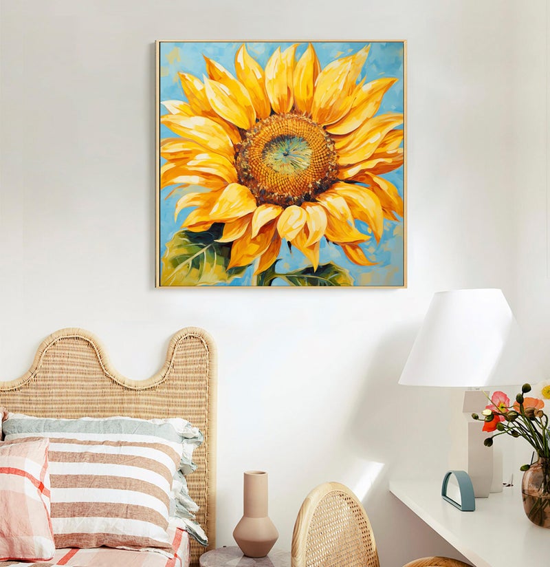 Offito Framed Paint by Numbers Kit for Adults Beginners & Kids Ages 8-12, Sunflower Acrylic Easy Paint by Number with Frame, Watercolor Paint by Number Kits on Canvas Framed (10 * 10 Inch, without Easel) - Image 3