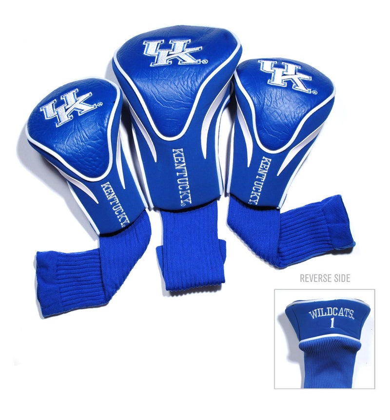 Team Golf NCAA Kentucky Wildcats Contour Golf Club Headcovers (3 Count) Numbered 1, 3, & X, Fits Oversized Drivers, Utility, Rescue & Fairway Clubs, Velour lined for Extra Club Protection - Image 1