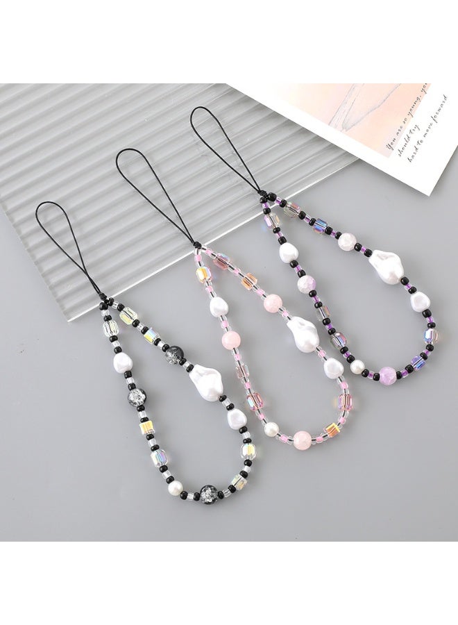 NIBEMINENT Phone Charm/ Chain Strap for Women Girls, Crystal Squares Cell Phone Case Lanyard Wrist Strap - Image 2