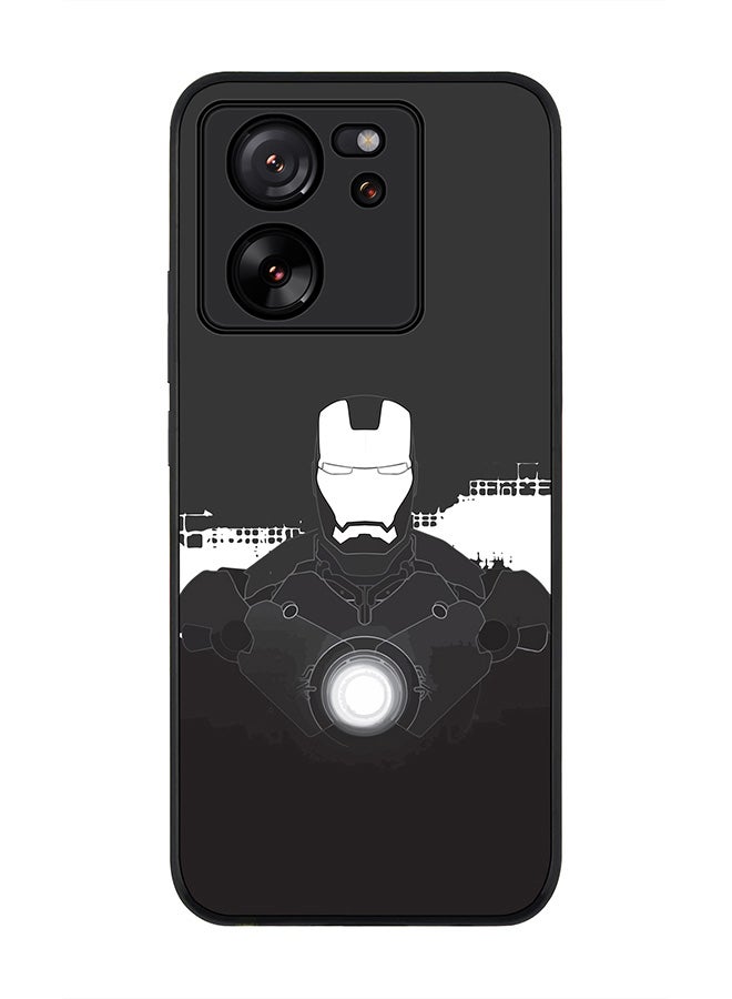 Stylizedd Rugged Black Edge case for Xiaomi 13T / Xiaomi 13T Pro, Slim fit Soft Case Flexible Rubber Edges Anti Drop TPU Gel Thin Cover - Iron Man Beam - Image 1