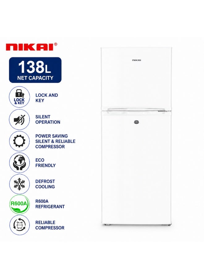 نيكاي ثلاجة بباب مزدوج تذويب 4.7 قدم مكعب مع التحكم في درجة الحرارة 132 L NRF170N24/NRF170N26W - Image 1